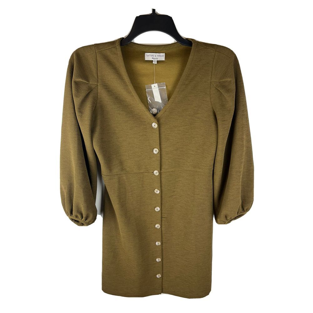 Madewell Olive Button-Down Dress